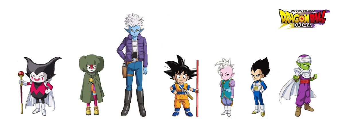 左からゴマー、仮面の魔人、 グロリオ 、 悟空（ミニ）、界王神（ミニ 
