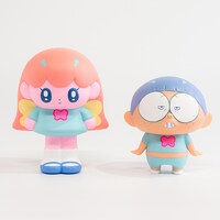 ソフビ作品の「ちょうちょモニョガール / ちょうちょすしおくん」。