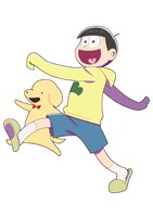 十四松とぬ朗のコラボイラスト。 (c)赤塚不二夫/おそ松さん製作委員会 (c)うかうか（秋田書店）／貼りまわれ製作委員会