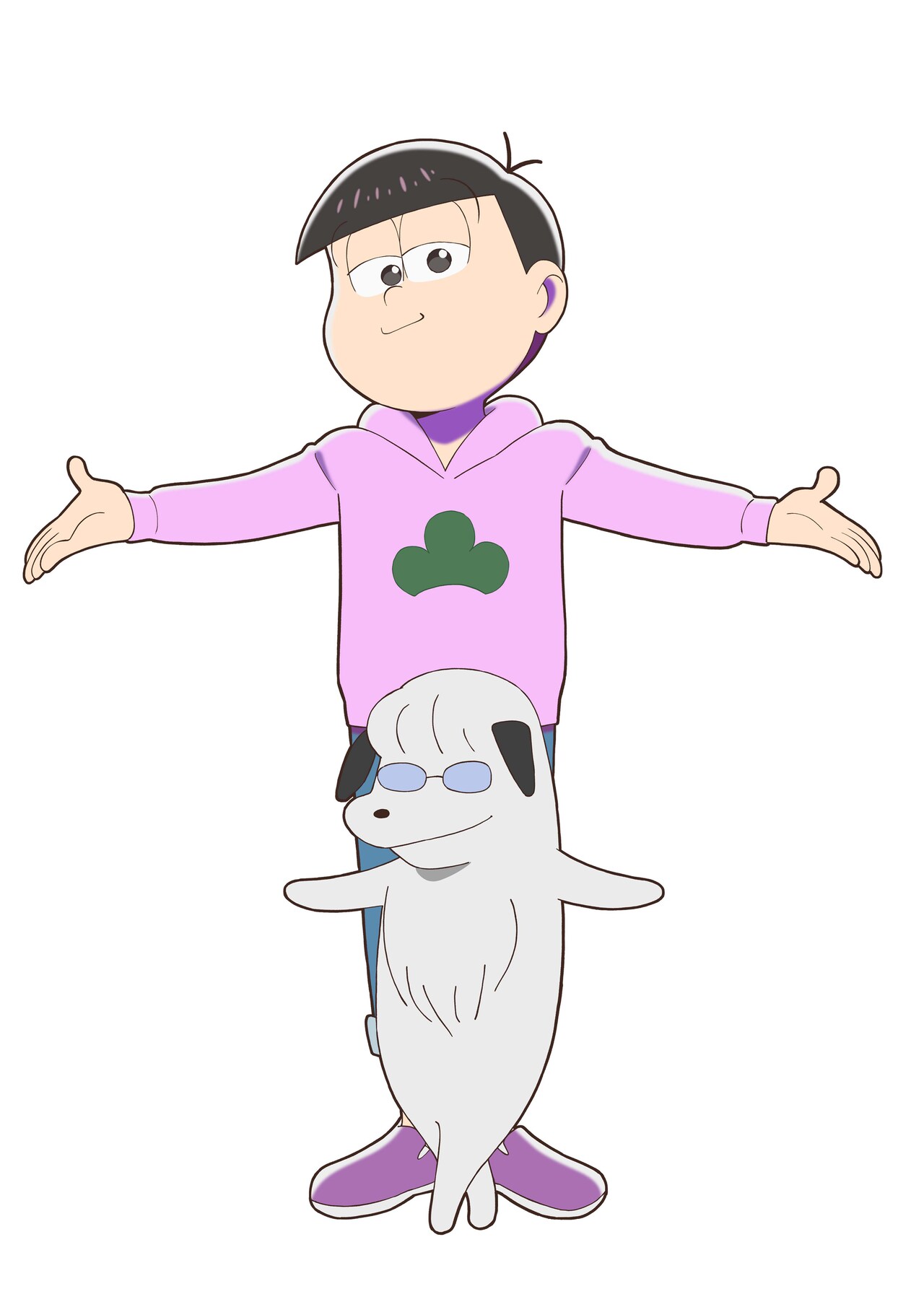 トド松と犬始さら敏のコラボイラスト。 (c)赤塚不二夫/おそ松さん製作