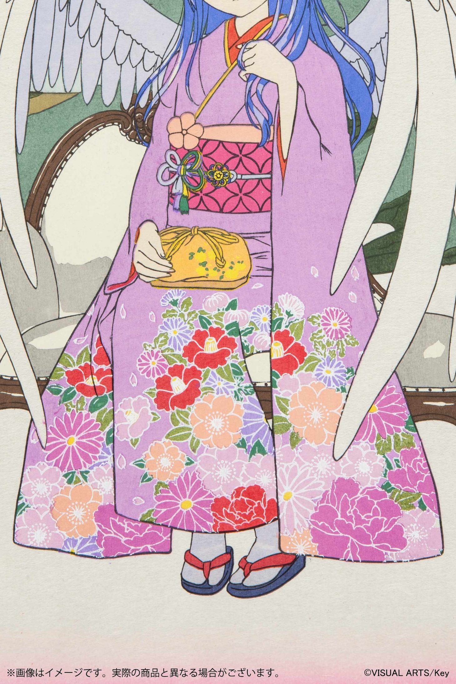 「浮世絵木版画 桜花下天使之図 立華かなで」