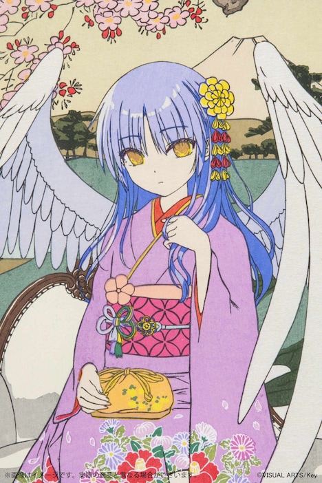 「浮世絵木版画 桜花下天使之図 立華かなで」