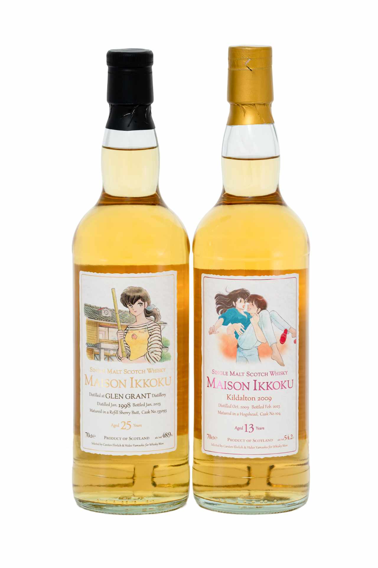 めぞん一刻　ウイスキー 音無響子＆五代裕作ラベル めぞん一刻」ラベルウイスキーが登場 響子さんラベルは熟成年数25年