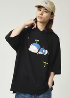 「ひみつ道具「タケコプター」｜ビッグシルエット半袖ライトスウェットパーカー」