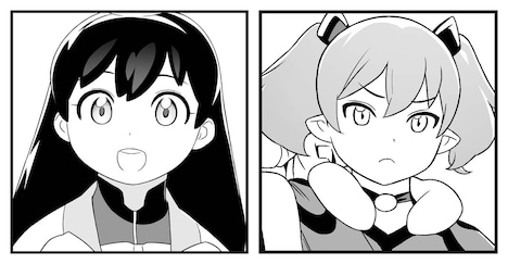 「ティコの冒険」の登場キャラクター。左からティコ、ミイ。