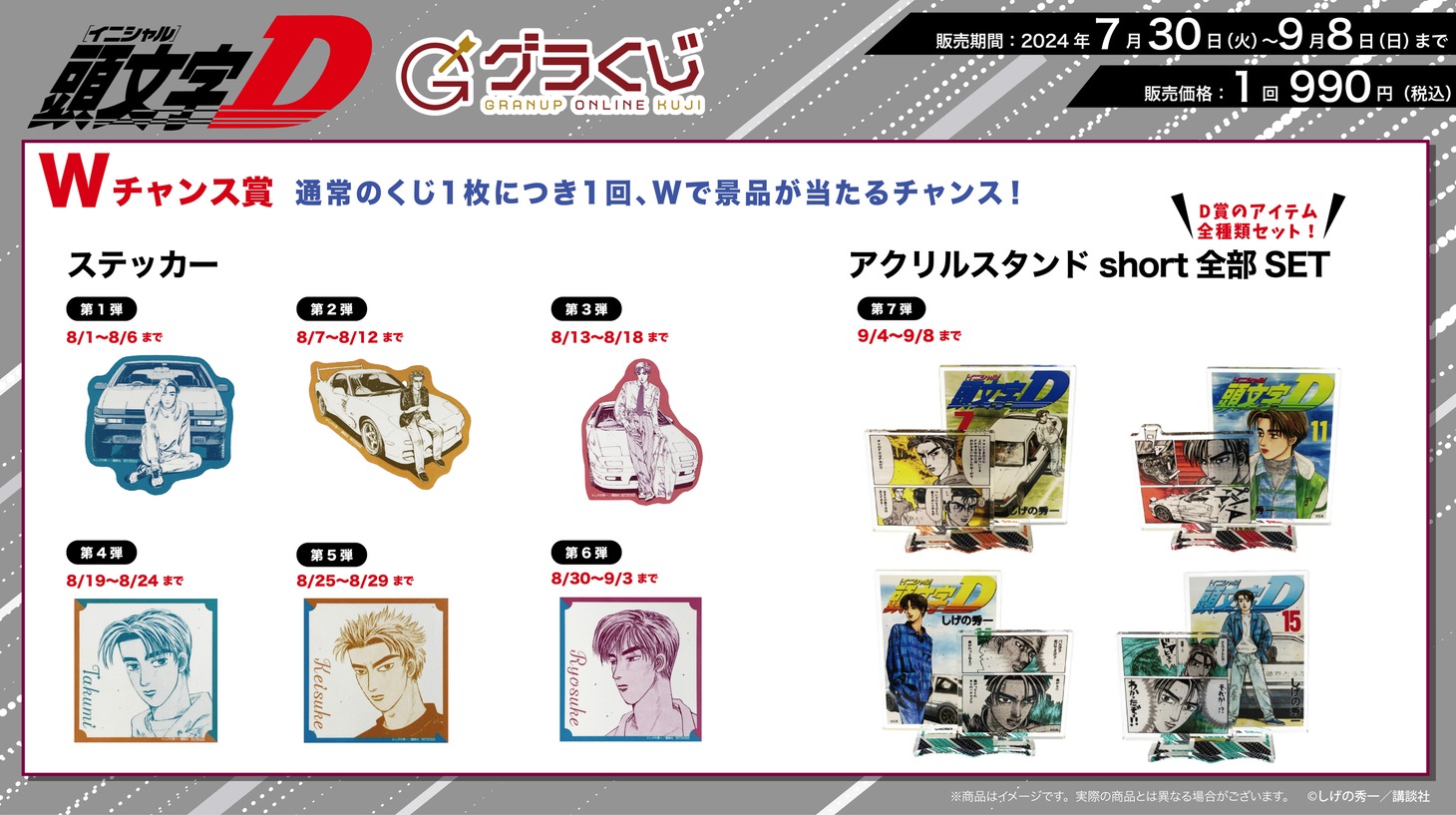 オンラインくじ「頭文字D～アクセル全開！超‥絶…ウルトラスーパーセレクション～」Wチャンス賞の景品。