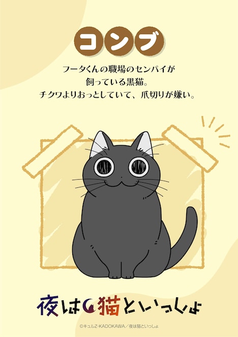 コンブのキャラクタービジュアル。(c)キュルZ・KADOKAWA／夜は猫といっしょ