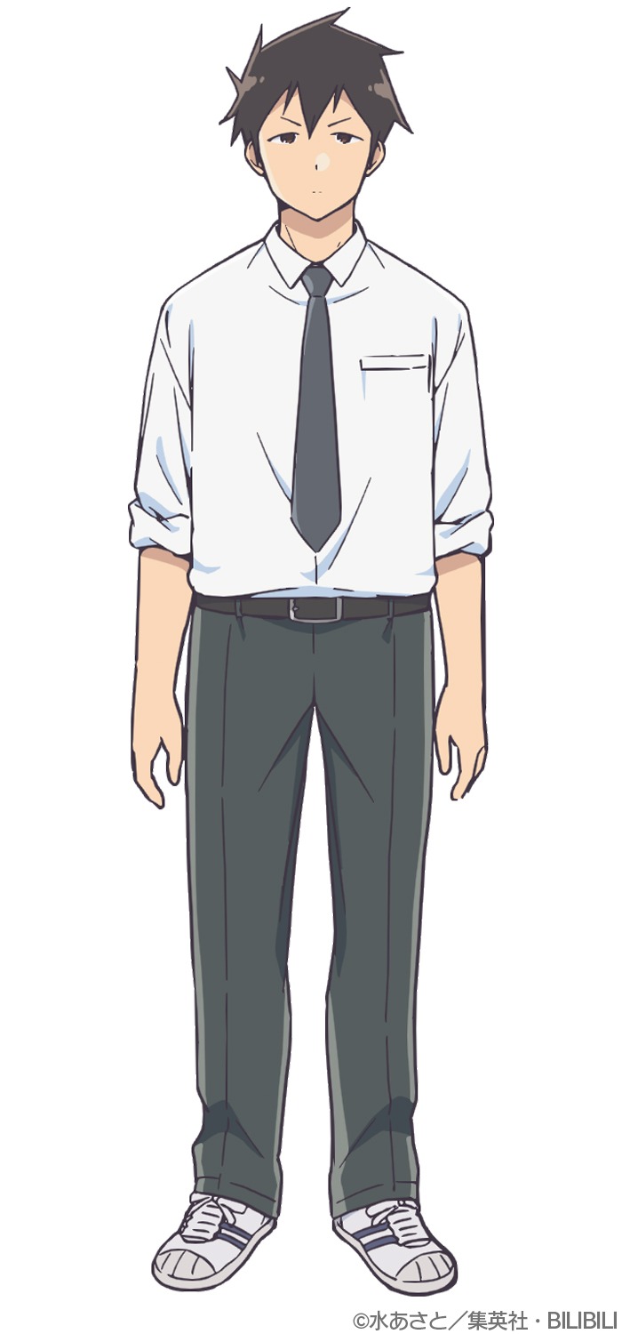 ライドウ（CV：.寺島拓篤）。ごく普通？の男子高校生。彼の高校での目標は「友だち100人」つくること。隣の席に座っている阿波連さんには当初、距離を感じていた。だが、学校生活を共にするうちに距離を縮めた。
