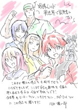 川口敬一郎監督によるイラストとコメント。 (c)中吉虎吉／SQUARE ENIX・異世界レッド製作委員会