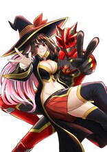 中吉虎吉によるお祝いイラスト。 (c)中吉虎吉／SQUARE ENIX・異世界レッド製作委員会