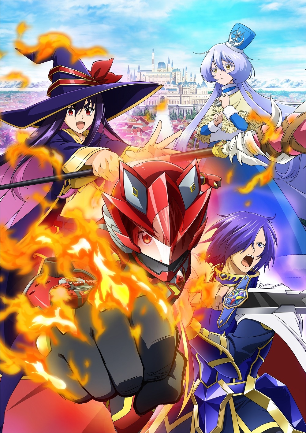 TVアニメ「戦隊レッド 異世界で冒険者になる」ティザービジュアル、ロゴなし。(c)中吉虎吉／SQUARE ENIX・異世界レッド製作委員会