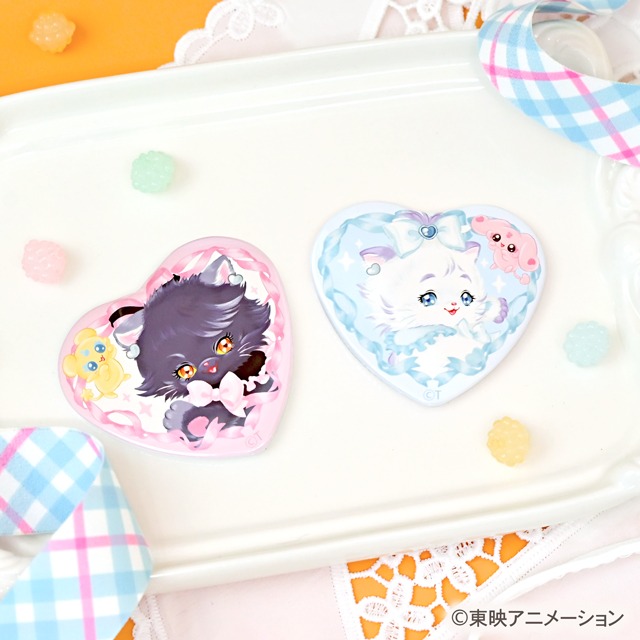 「ハート型缶バッジ」