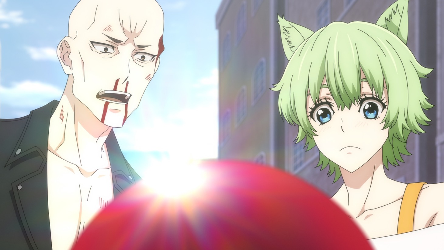TVアニメ「新米オッサン冒険者、最強パーティに死ぬほど鍛えられて無敵になる。」第6話より。
