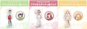 デビュー記念のグッズ。左から七瀬すず菜、早乙女ベリー、雲母たまこ。