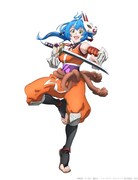 秋津茜（CV：寺崎裕香）。「七つの最強種」の一角、天覇のジークヴルムに認められ、マーキング（呪い）を付けられた開拓者（プレイヤー）。天真爛漫な体育会系気質で、狐面を身につけ、忍者のような姿をしている。