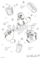 二階堂幸の描き下ろしイラストボード。