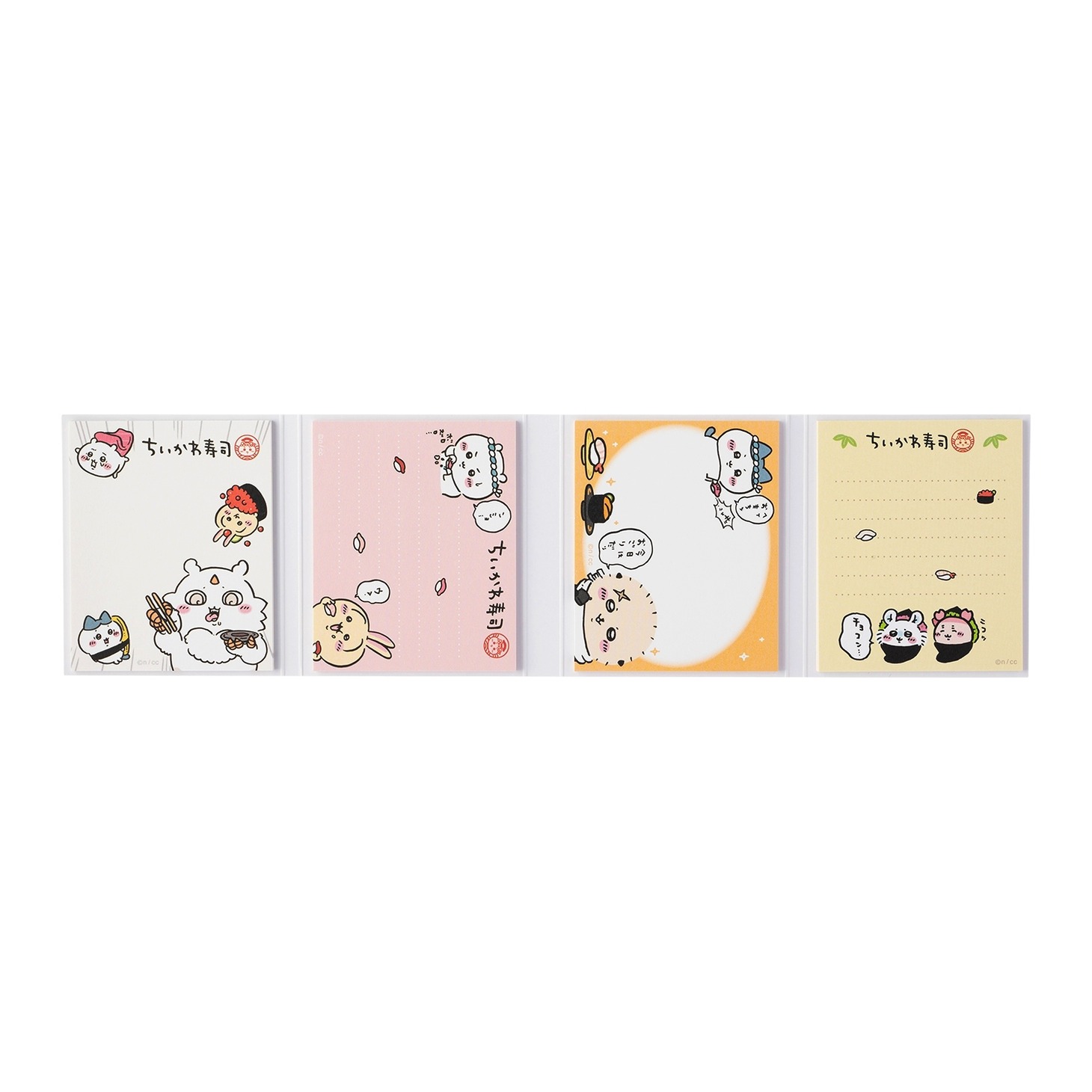 「むちゃうま!!ちいかわ寿司」で販売されるパタパタメモ。