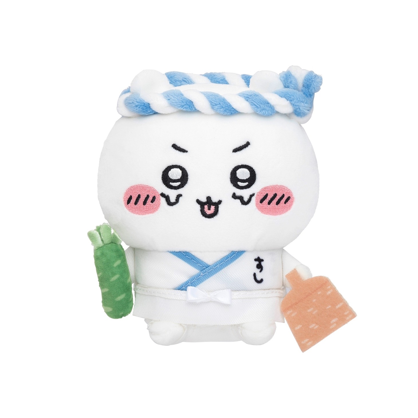 「むちゃうま!!ちいかわ寿司」で販売されるお座りミニぬいぐるみ。