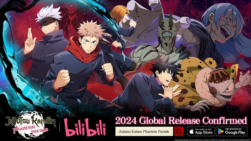 スマホゲーム「呪術廻戦 ファントムパレード」の海外展開を告知する画像。 (c)芥見下々／集英社・呪術廻戦製作委員会　(c)Sumzap, Inc.／TOHO CO., LTD.
