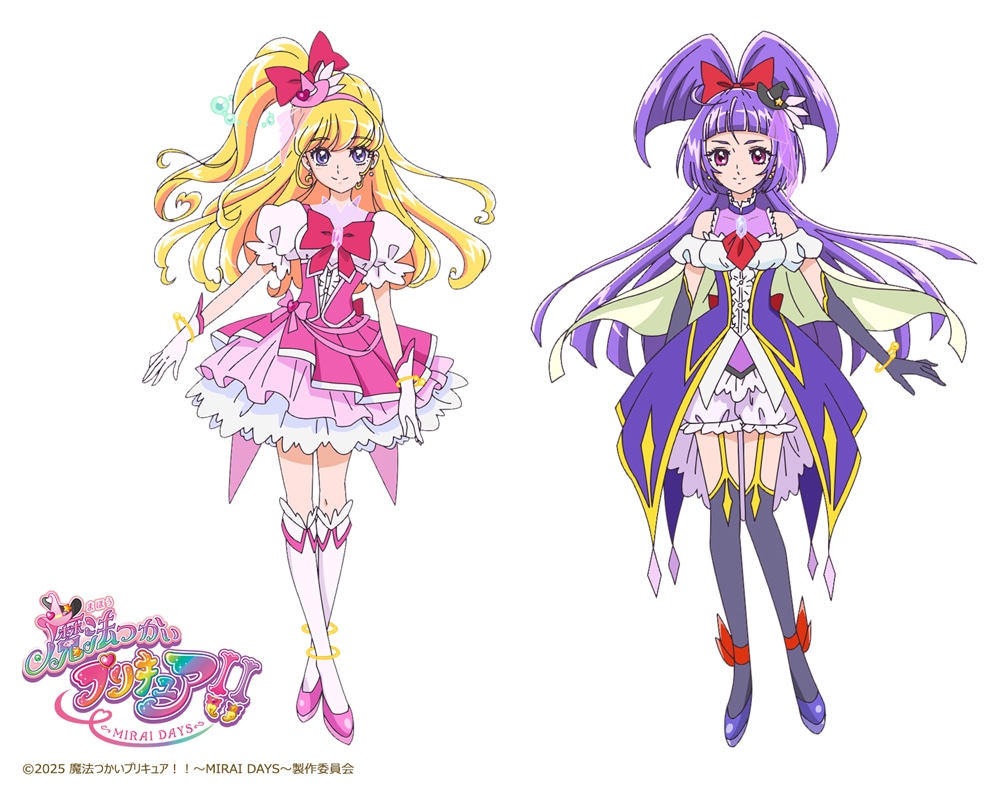 キュアミラクル、キュアマジカルの“ピンクダイヤスタイル”の設定画。