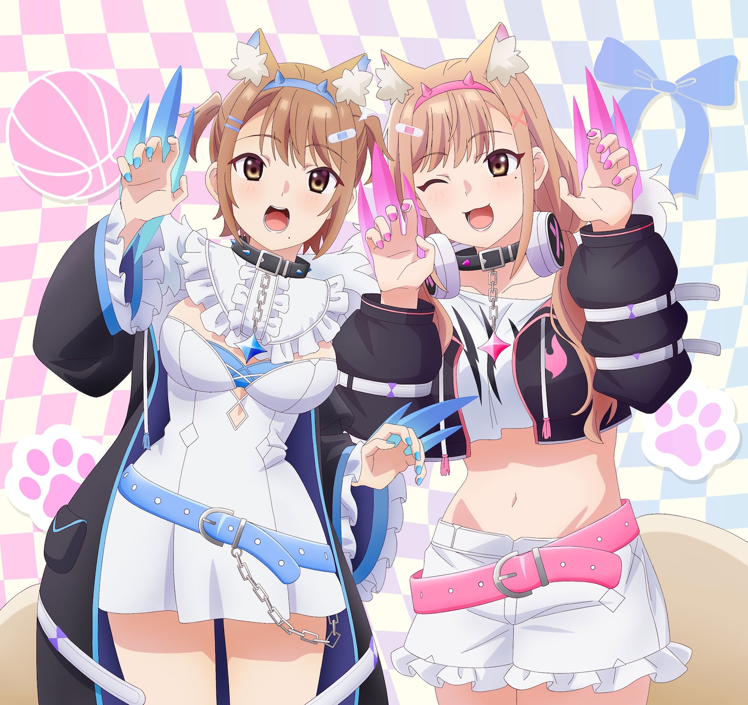 TVアニメ「恋は双子で割り切れない」とフワワ・アビスガード、モココ・アビスガードのコラボイラスト。