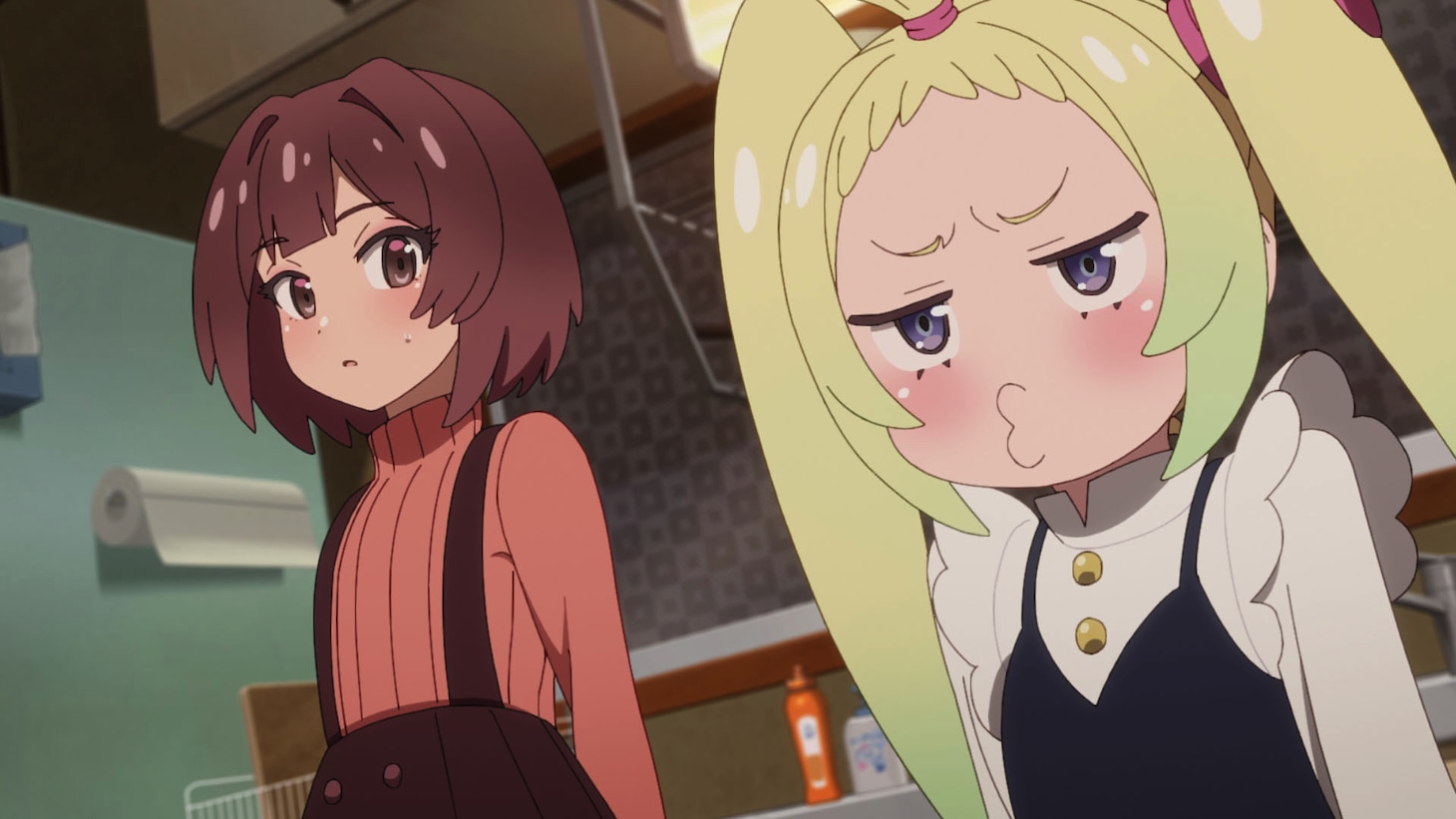 TVアニメ「真夜中ぱんチ」第9話「お帰り。ここが今からあんたの実家だ！」の場面カット。