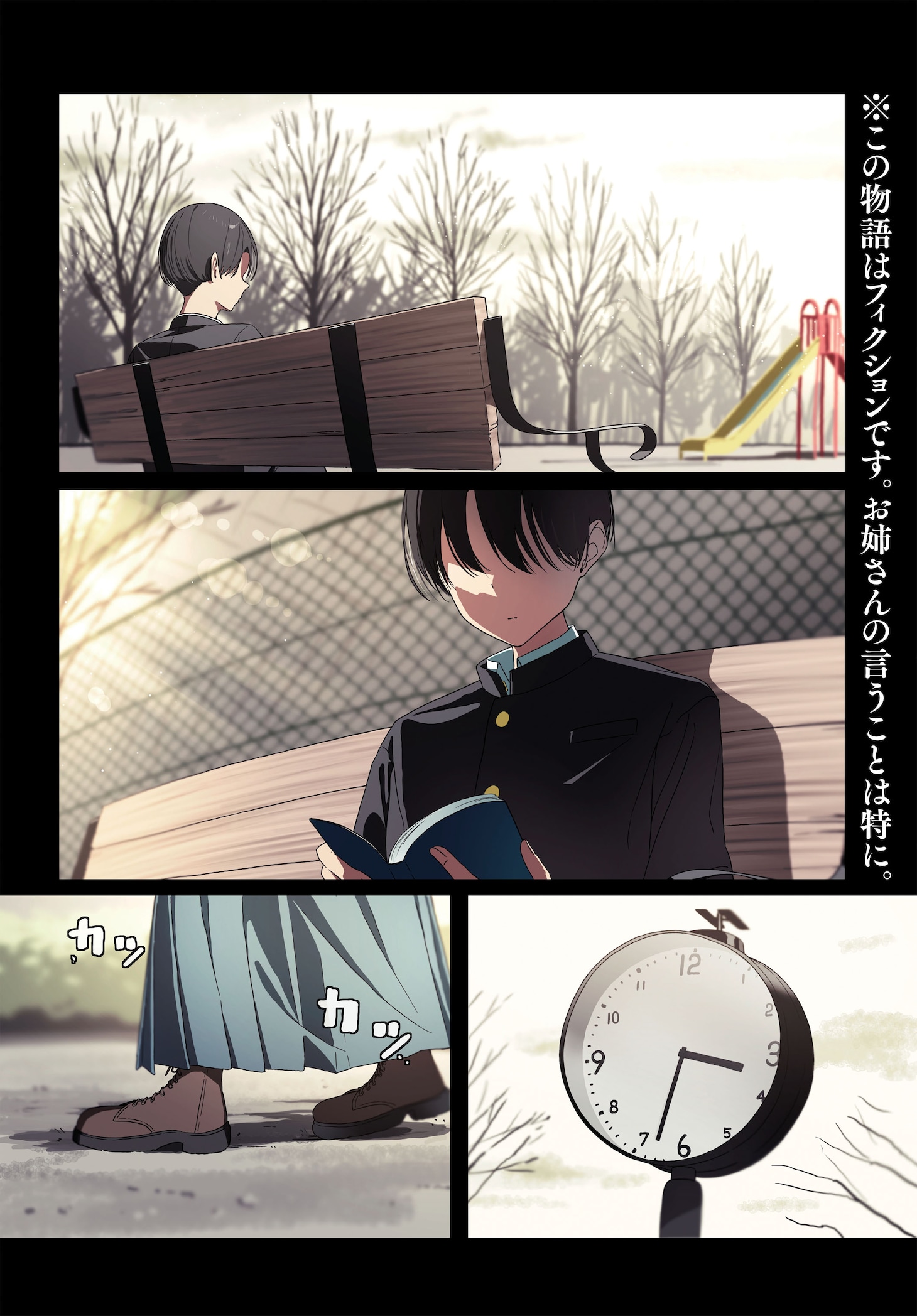 「ダウナー系お姉さんに毎日カスの嘘を流し込まれる話」カドコミ版第1話より。