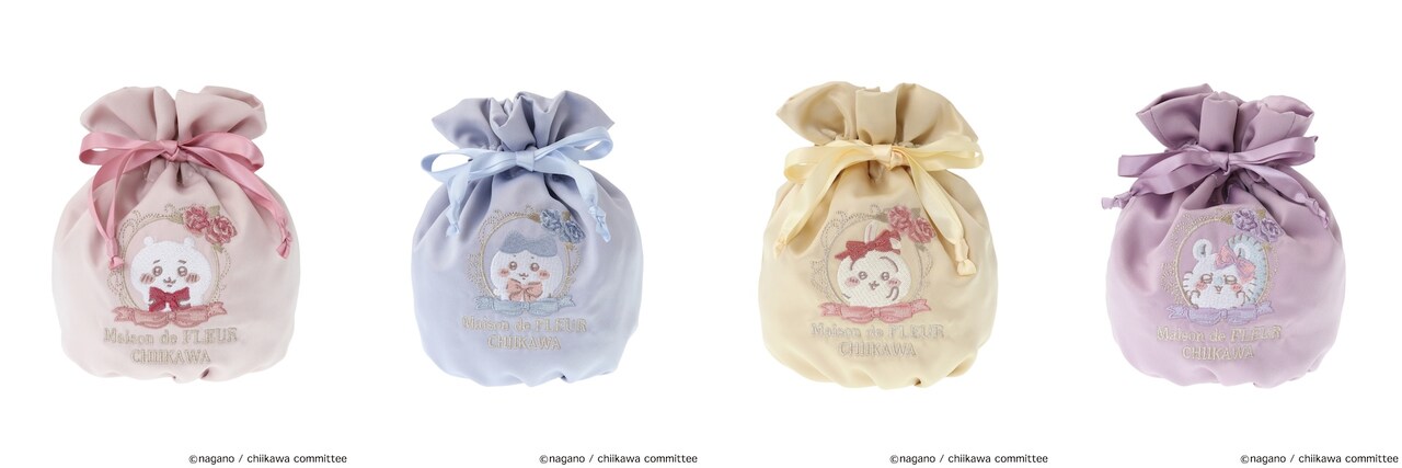 Maison de FLEUR×ちいかわ リボントートバッグ×刺繍タオルハンカチ Maison de FLEUR×ちいかわコラボレーションアイテムが登場
