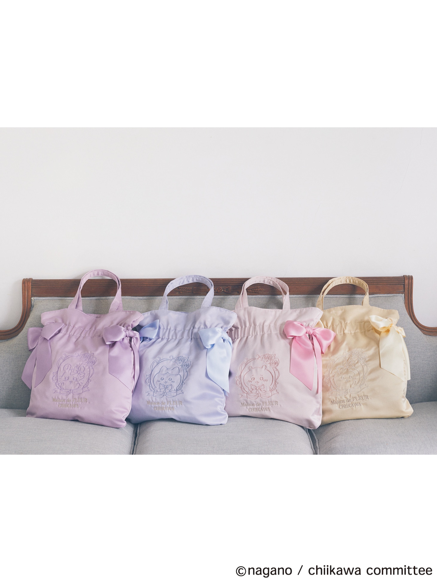「Maison de FLEUR×ちいかわ 刺繍ダブルリボントートバッグ」