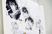 青山剛昌がライブドローイングで描いた刃とコナン。