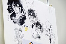 青山剛昌がライブドローイングで描いた刃とコナン。