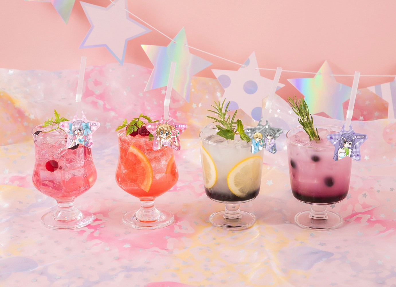 「きらりん☆レボリューション CAFE」で提供される「アイドル★ドリンク」。