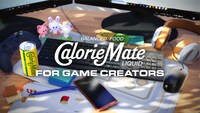 「Calorie Mate LIQUID FOR GAME CREATORS」より。