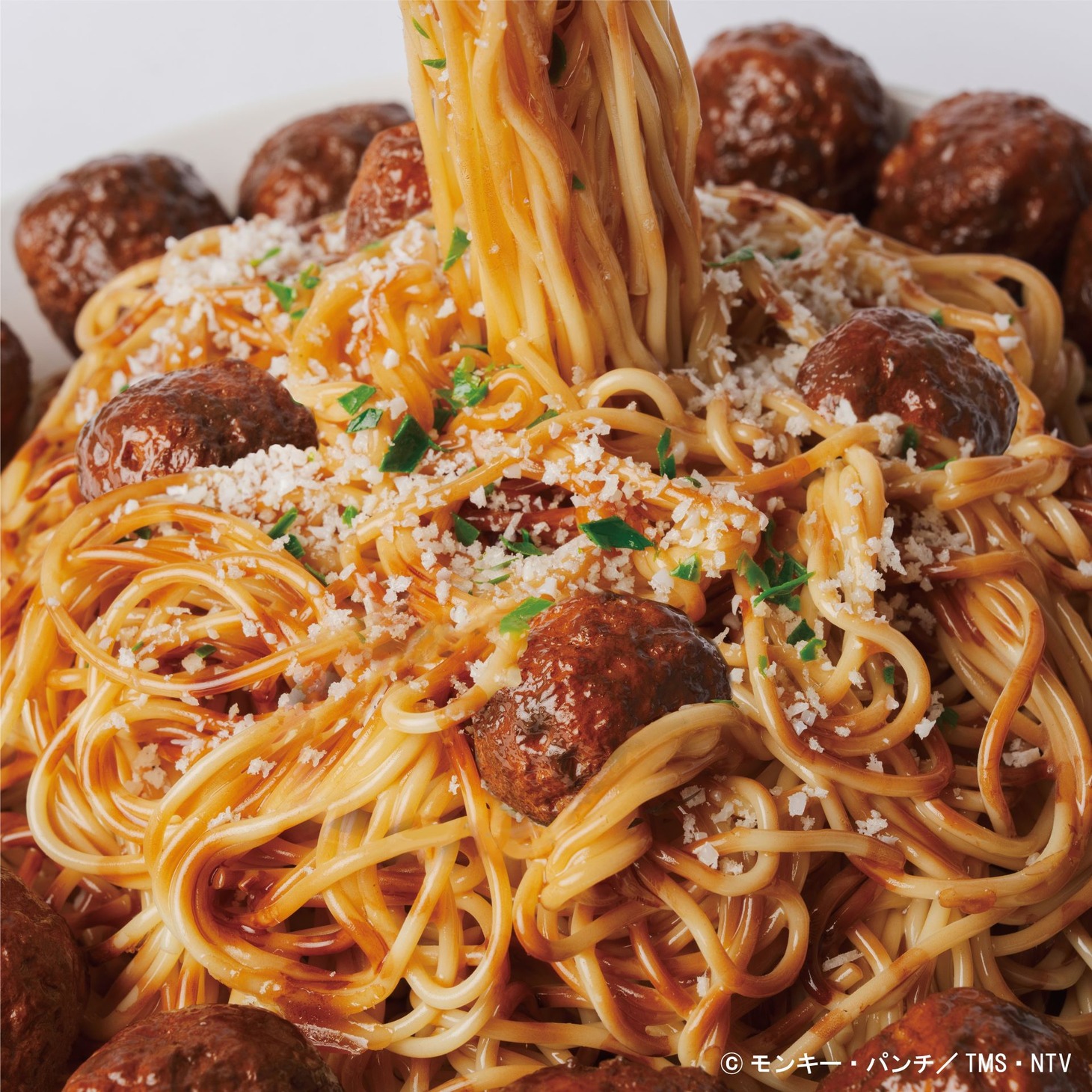 「ミートボールスパゲッティ」の食品サンプル。