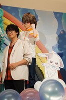 寺島拓篤、兎山悟、大福のパネル。