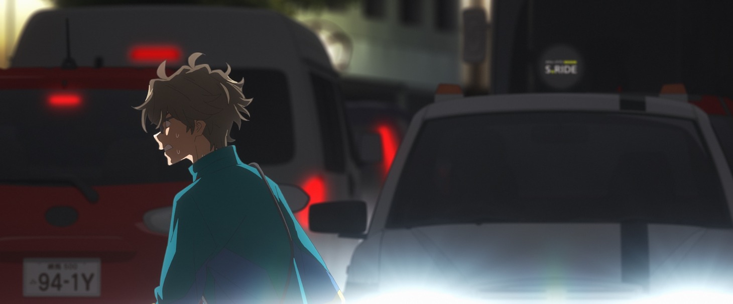 アニメ映画「ふれる。」より、コラボ企業の登場シーン。