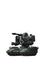 ザクタンク。ザクの上半身とマゼラ・ベースを合成して作られる急造兵器。余剰パーツが元であるため様々なバリエーションが存在する。正式に生産された兵器ではなく、現地での創意工夫で数多く生み出された。