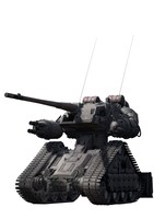 陸戦強襲型ガンタンクB型。連邦軍がザクIIに対抗するために試作戦闘車を元に開発した兵器。先行機体より足回りを簡素化し、対モビルスーツ用戦車として実戦投入された。