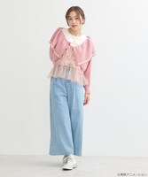 「おジャ魔女どれみ 2WAYカーディガン」ピンクの着用例。