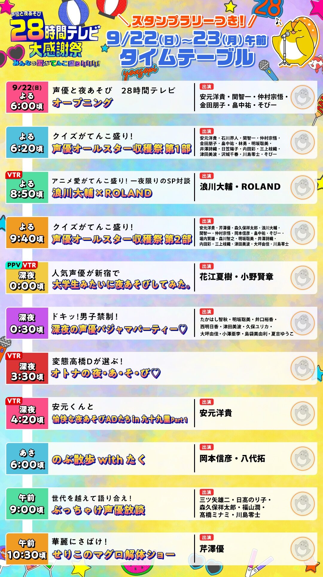 声優と夜あそび28時間テレビ 大感謝祭 みんなの愛がてんこ盛り  