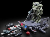 プレミアム定期購読の特典を含めた、スコープドッグの模型の完成写真。