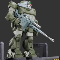 定期購読特典のヘビィマシンガンを装着したスコープドッグの模型。