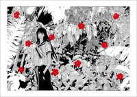 「上條淳士画集 LIVE」に収録されたイラスト。