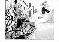 「上條淳士画集 LIVE」に収録されたイラスト。