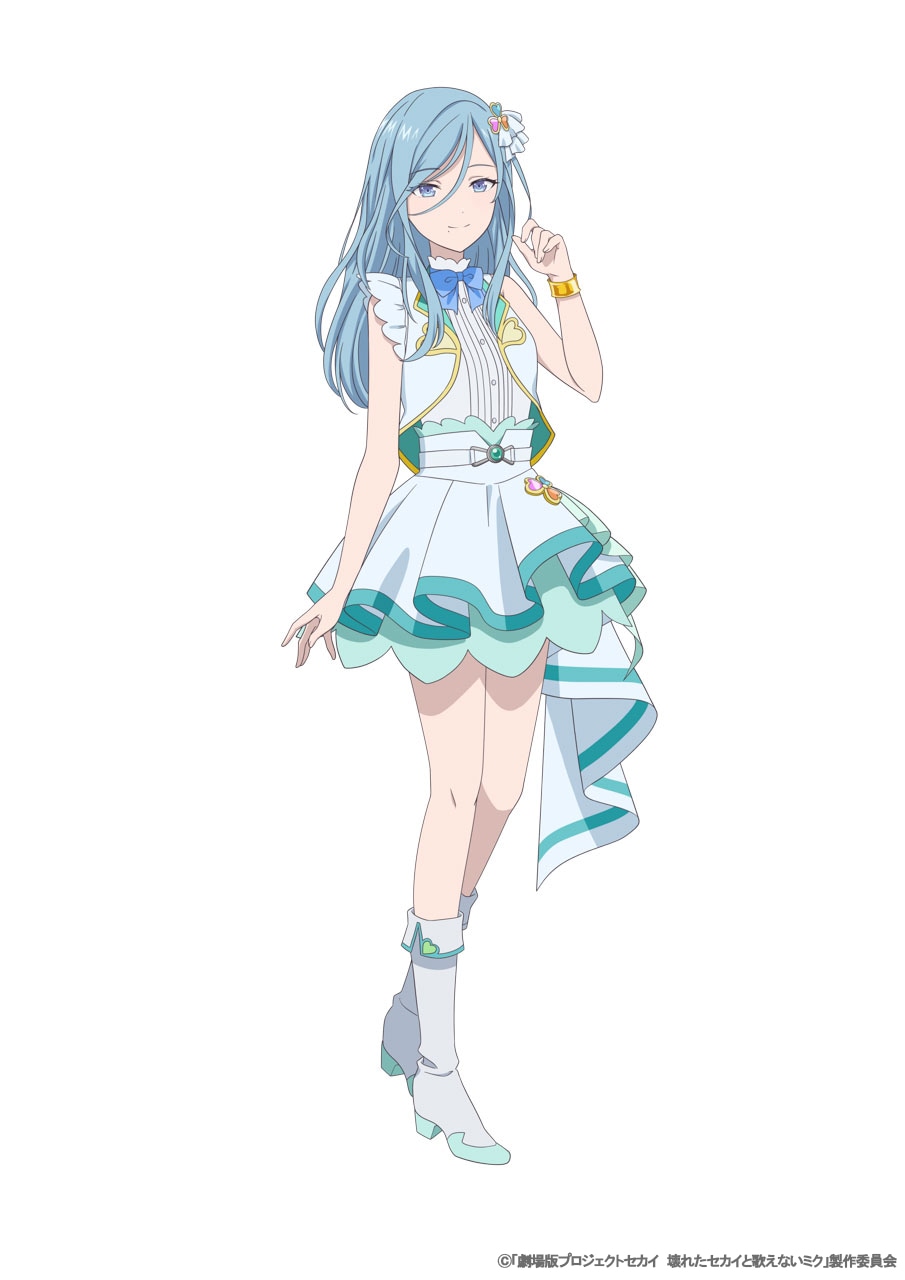 日野森雫。MORE MORE JUMP！のメンバーの1人。今でも人気を博しているアイドルグループ・Cheerful＊Daysの元センター。ミステリアスさを感じさせる容姿とは裏腹に、天然な一面を持つ。愛莉とは研究生時代の同期。