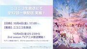 「アイドルマスター シャイニーカラーズ」ニコニコ生放送一挙配信の告知画像。