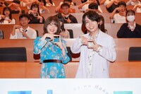 「『アオのハコ』高校生限定試写会」の様子。左から上田麗奈、千葉翔也。