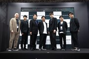 左から矢野慶一、竹枝義典、谷口悟朗、本多史典、城田優、寺田和生、天神英貴。