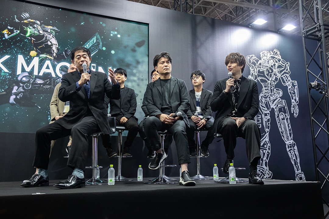 前列左から谷口悟朗、天神英貴、城田優、後列左から矢野慶一、竹枝義典、本多史典、寺田和生。