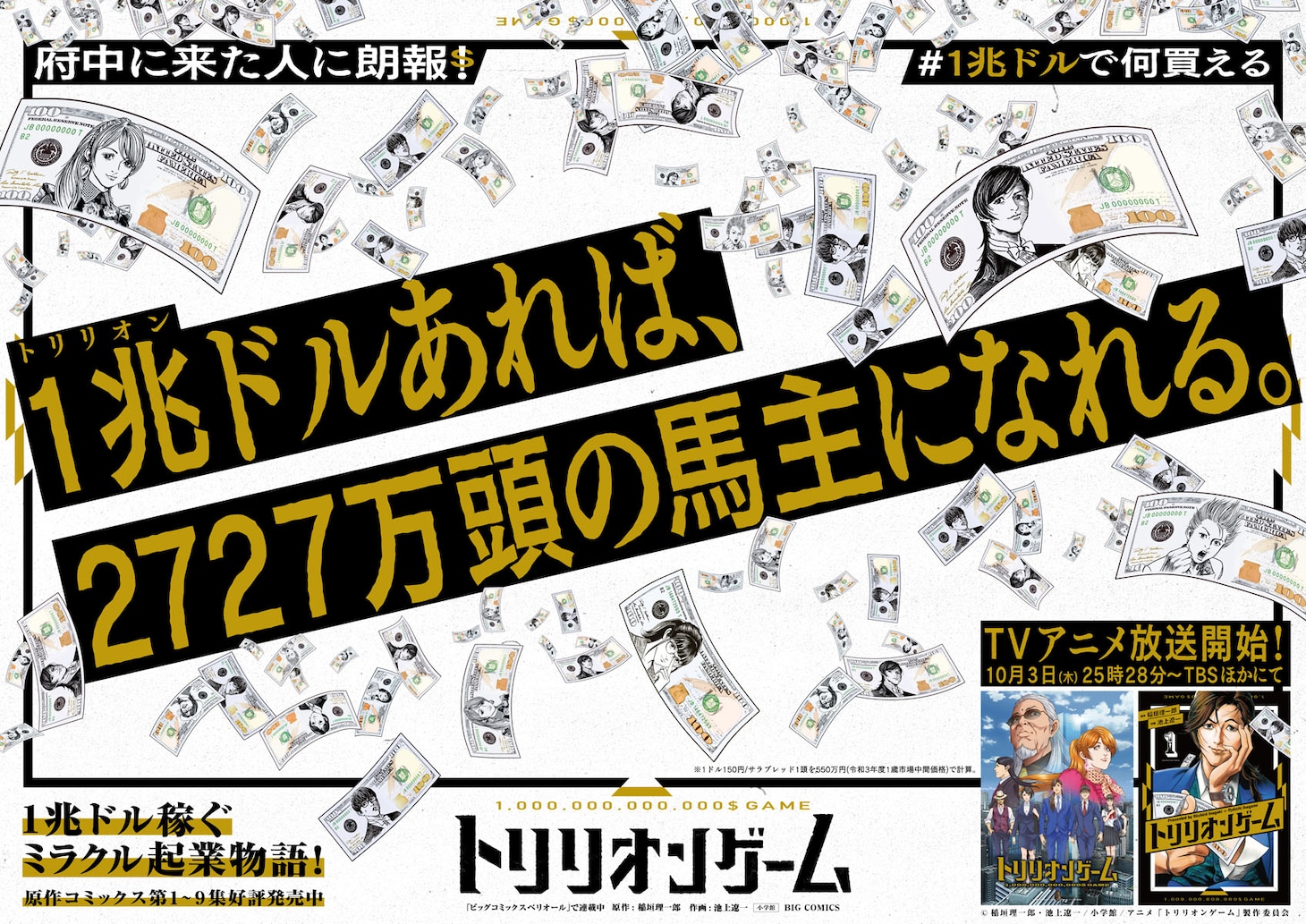広告シリーズ「#1兆ドルで何買える」の府中駅バージョン。